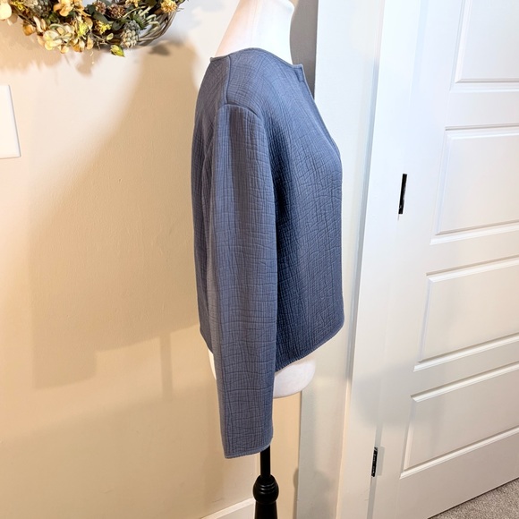 EILEEN FISHER Textured Silk Blend Jacket with Magnetic Closure Sz M - Picture 5 of 11